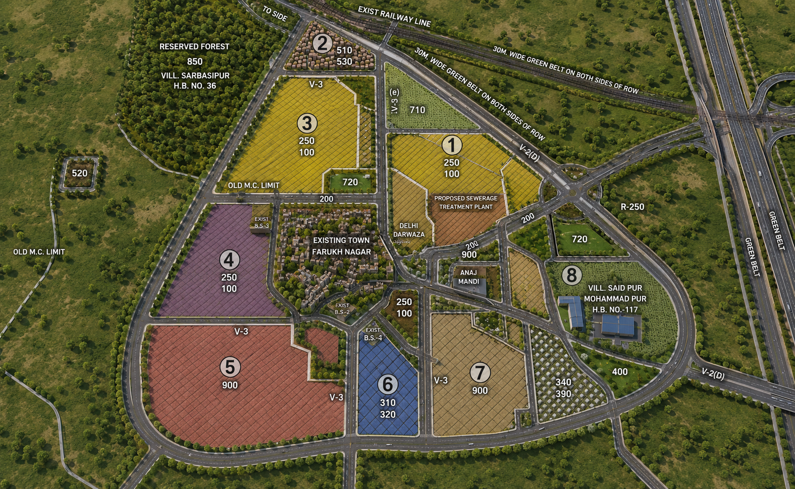 Farukhnagar Sectors Master Plan 2031 Layout Map